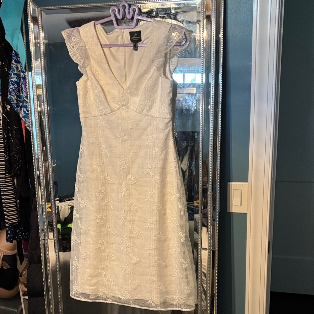 Adrianna Papell white Floral Midi Dress